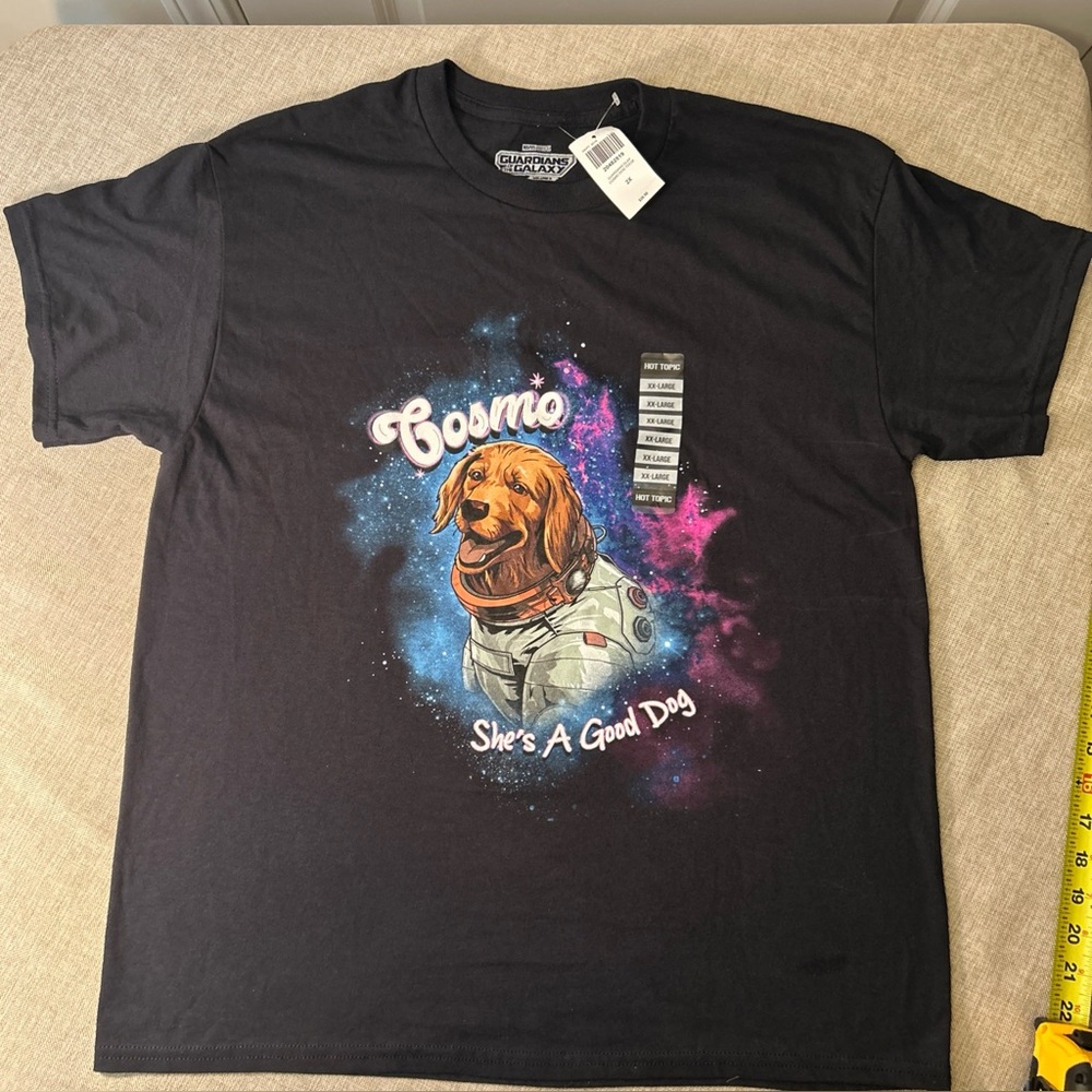 Marvel Guardians of the Galaxy Volume 3 Cosmo She’s a Good Dog Black Unisex XXL